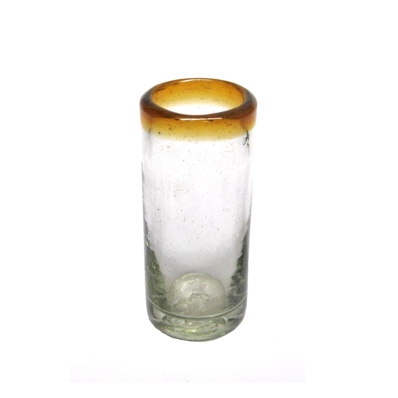 Wholesale Amber Rim Glassware / Amber Rim 2 oz Tequila Shot Glasses  / These shot glasses bordered in amber color are perfect for sipping your favourite tequila or any other liquor.